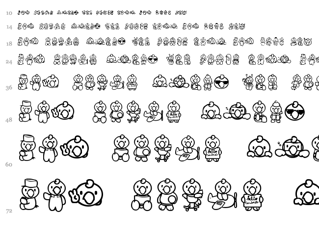 Hello Condorito font waterfall
